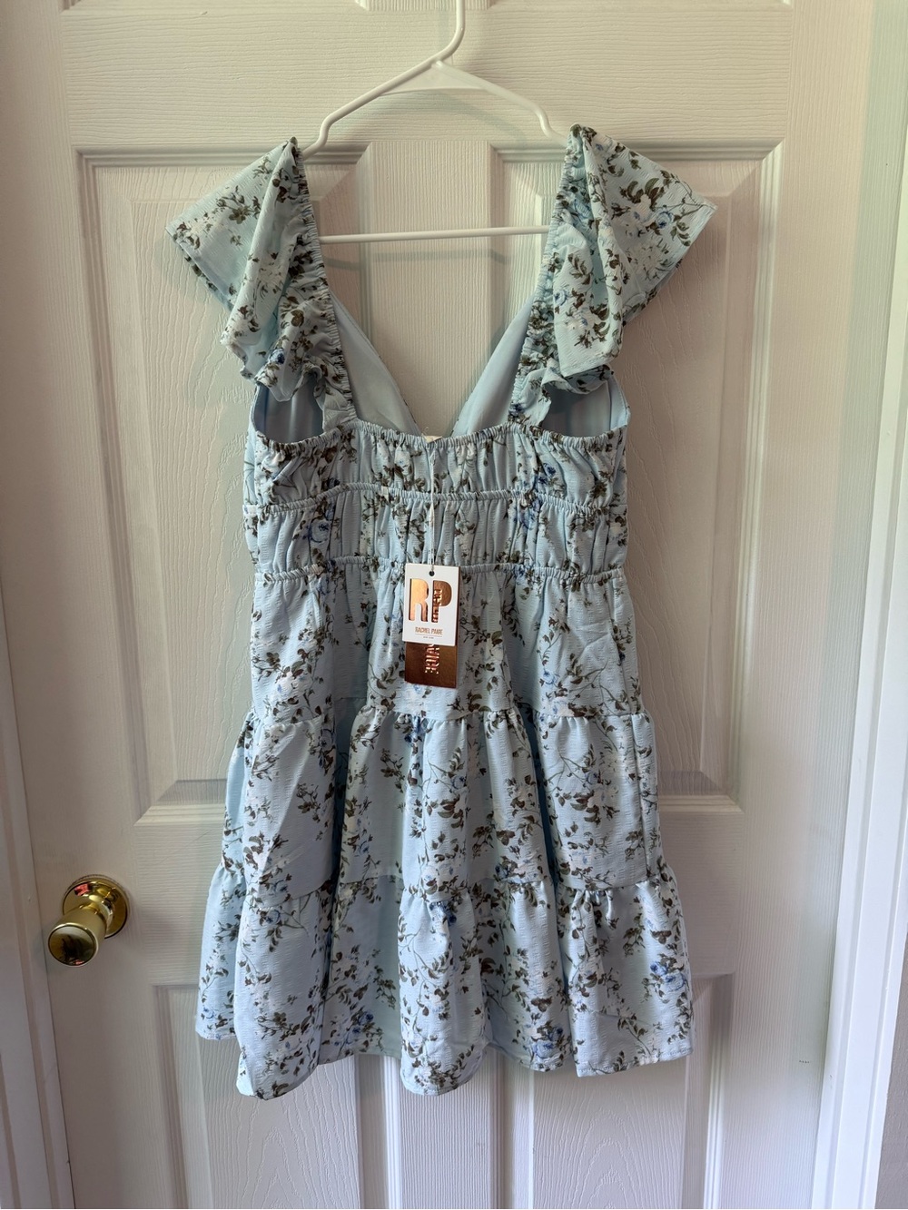 Light Blue Floral Ruffle Sundress - Picture 2 of 2